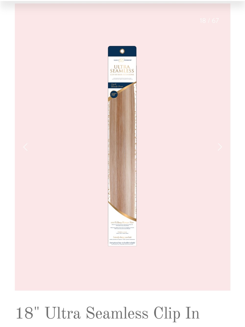 Ultra Seamless 18" Clip-In Hair Extension - Light Blonde